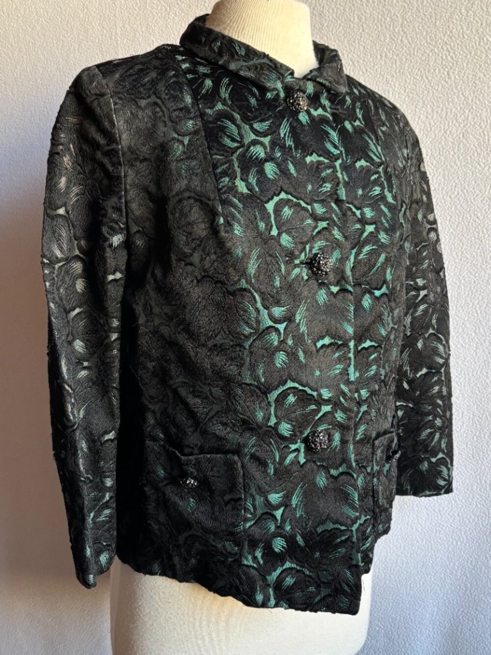 1950s 1960s Brocade Cocktail Set Shell & Jacket - Picture 6 of 16